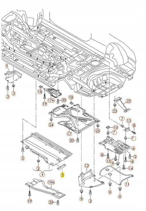 фото №6, Cięcie do пластина piętowej vag audi a4 a5 rs5 оригінальний 8k0825211b