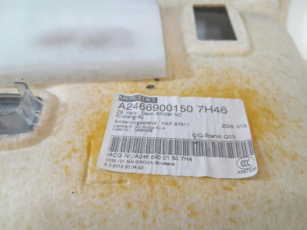 фото №12, Mercedes b w246 стеля козирки ручки ліхтарі