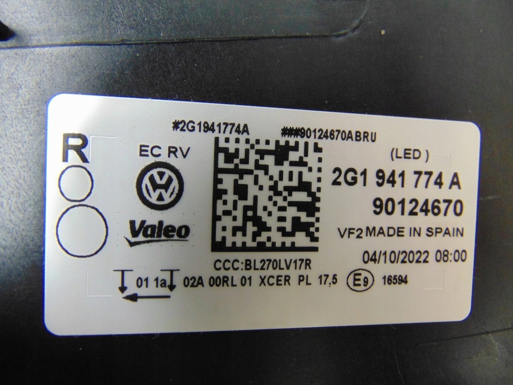фото №15, Лампа права vw polo gti 2g 2g1941774a led europa