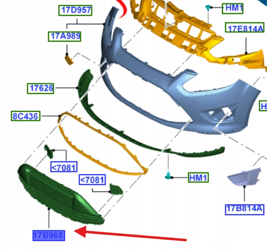 Решётка радиатора бампера передний c-max/grand c-max 10-15 bez датчиков pdc 1689666 Доставка