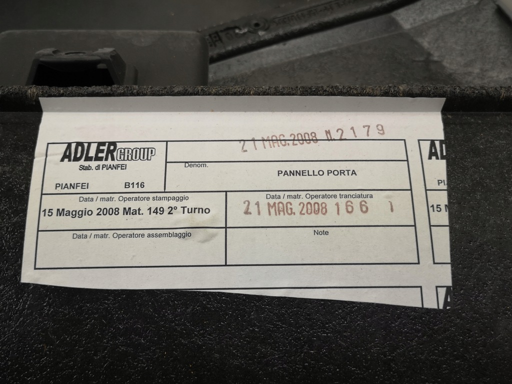 фото №8, Обшивка дверь правый задняя fiat idea / lancia musa 08-12 новый oryg 735481764