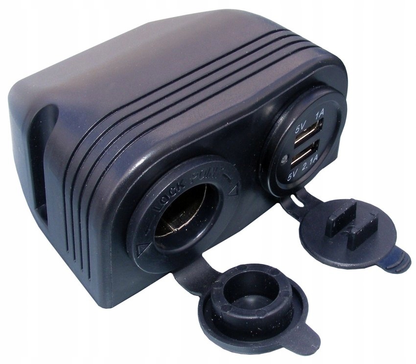 фото №1, Разъём прикуривателя с корпус 12v зарядное устройство 2x usb