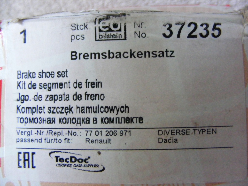 фото №5, Набор колодка тормозных renault / dacia
