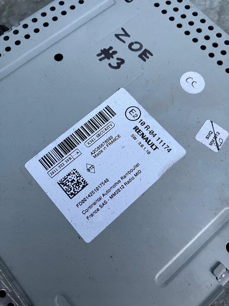 фото №2, Радіо renault zoe 281152239r kod