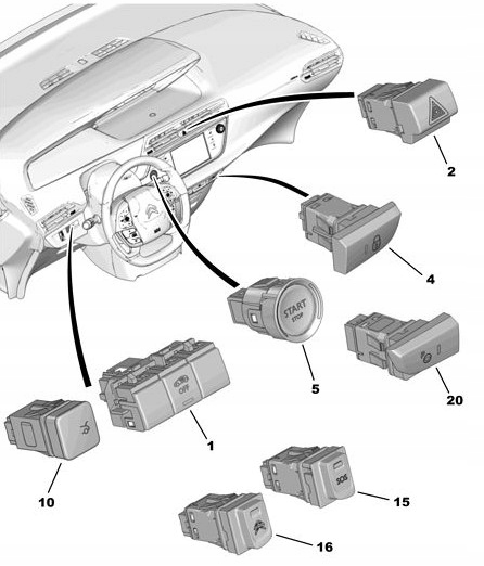 фото №11, Кнопка włączn. запуск стоп citroen ds5 98008409zd