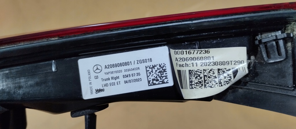 фото №9, Лампа правая задняя правый задняя mercedes c-klasa w206 kombi a2069060801 w крышка