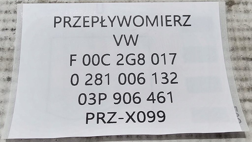 Новый оригинал  расходомер seat / skoda / volkswagen - 0281006132 с Разборки