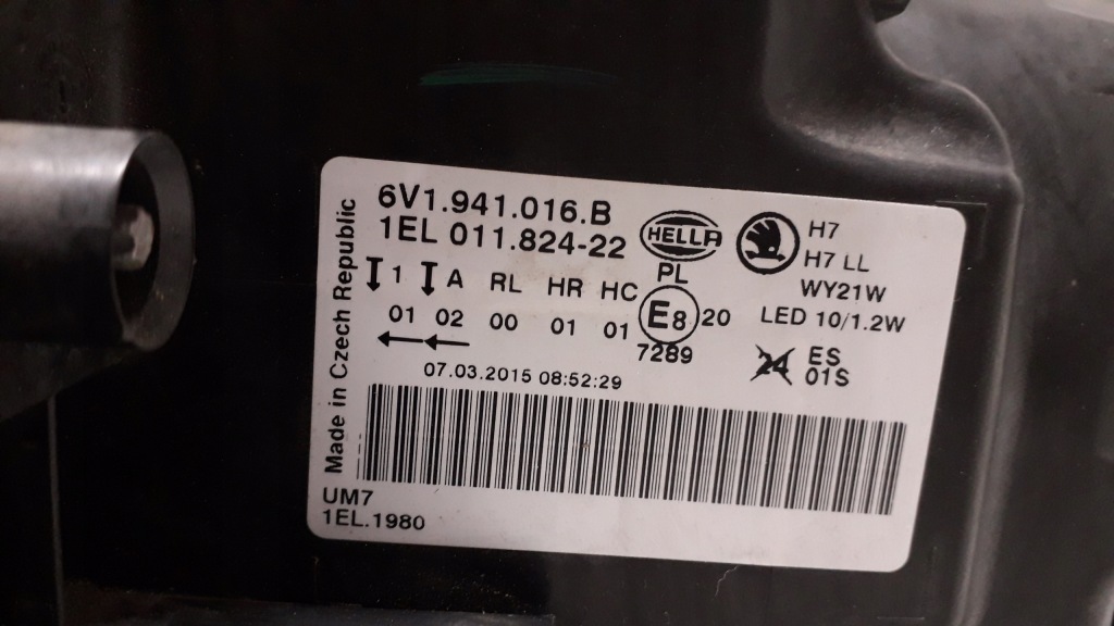 фото №11, Skoda fabia 3 iii 14- лампа права перед 6v1941016b