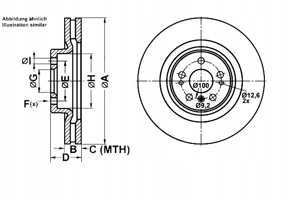 фото №1, Ate гальмівні диски гальмівні 2szt mercedes перед w164 w251