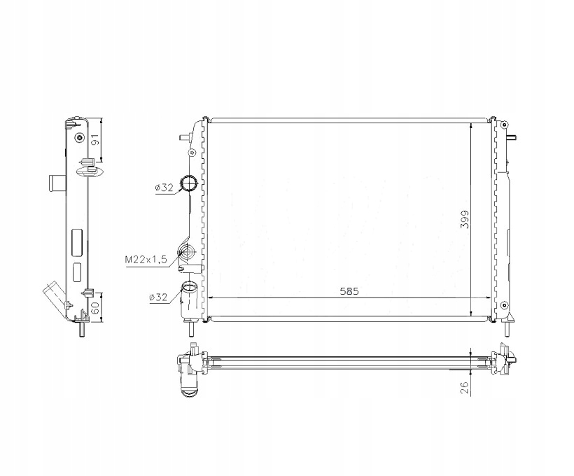 Купить Радиатор renault scenic 09.99- 7700425842