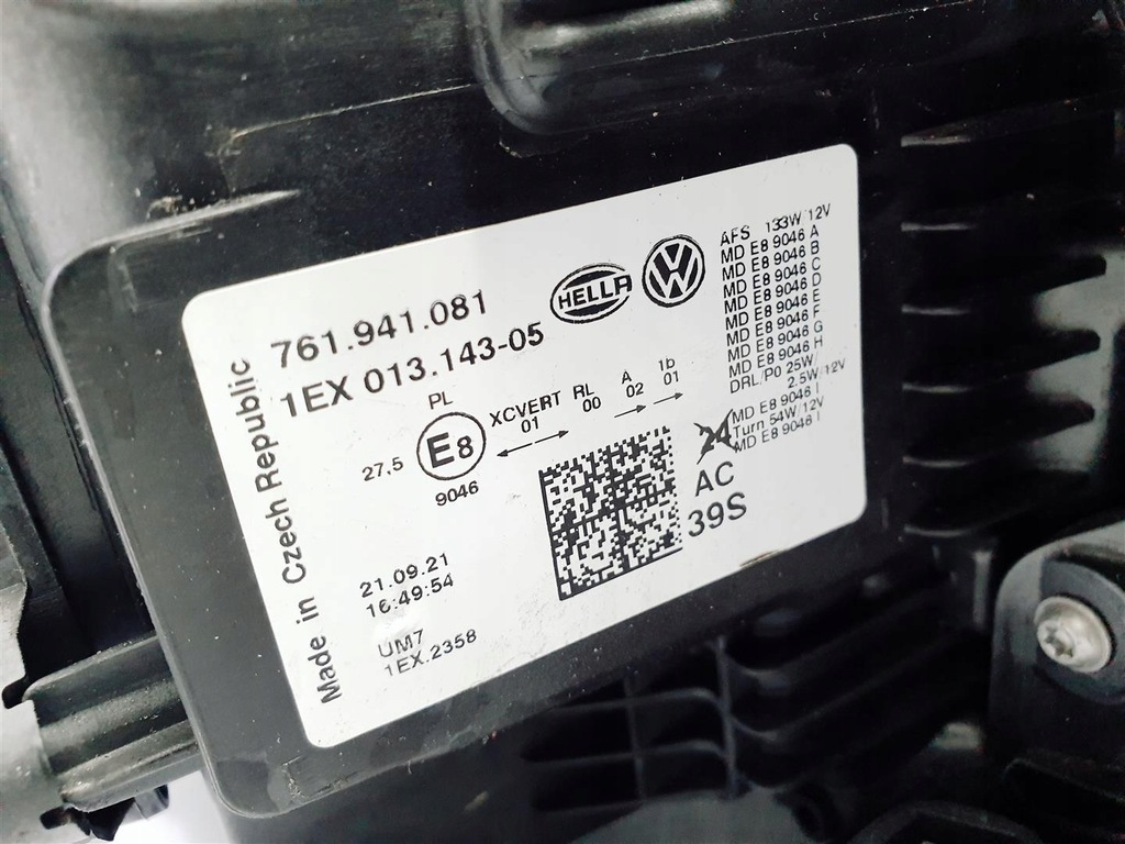 фото №14, Vw touareg iii 761 18r+ ліва лампа перед full led ory eu !!!