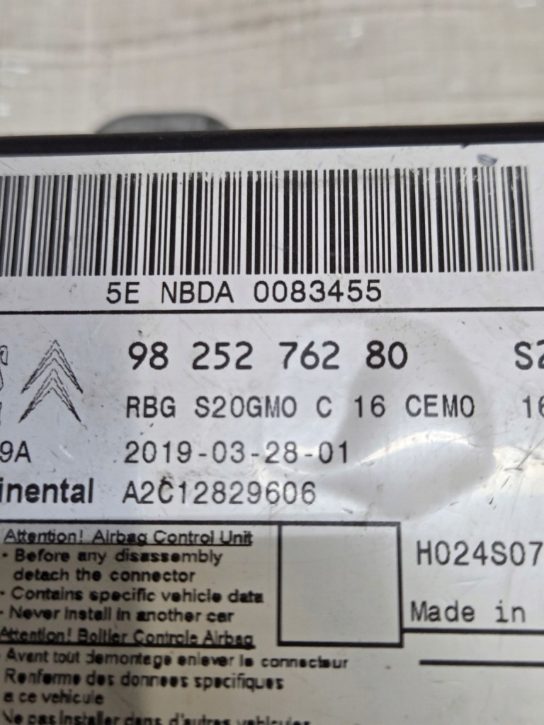 Модуль датчик подушка безопасности подушек opel crossland x 9825276280 Цена