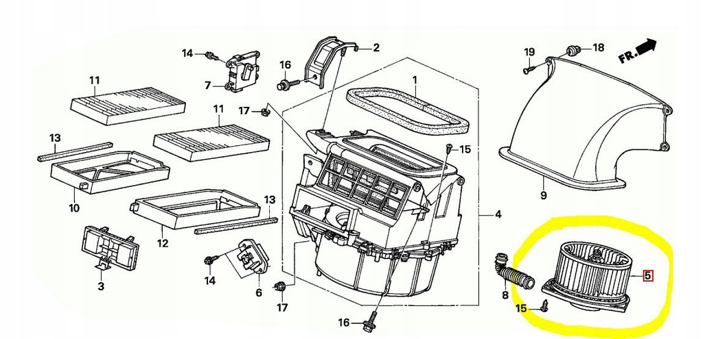 фото №2, Honda frv 2005-2009 ===== вентилятор салона =====