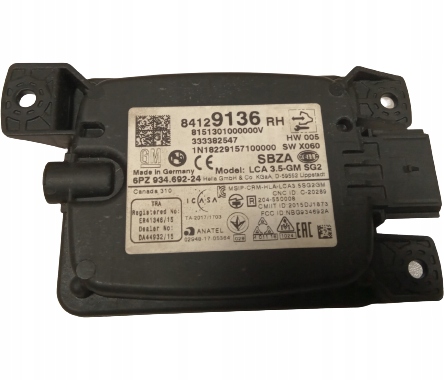 фото №1, Модуль радар датчик мертвого pola правий лівий opel insignia 84129136