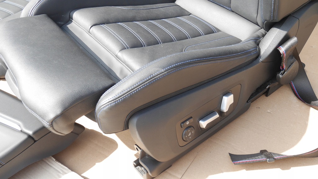 фото №13, Bmw i4 m50 g26 сидіння електричний заднє сидіння обшивки шкіра niebieska nić