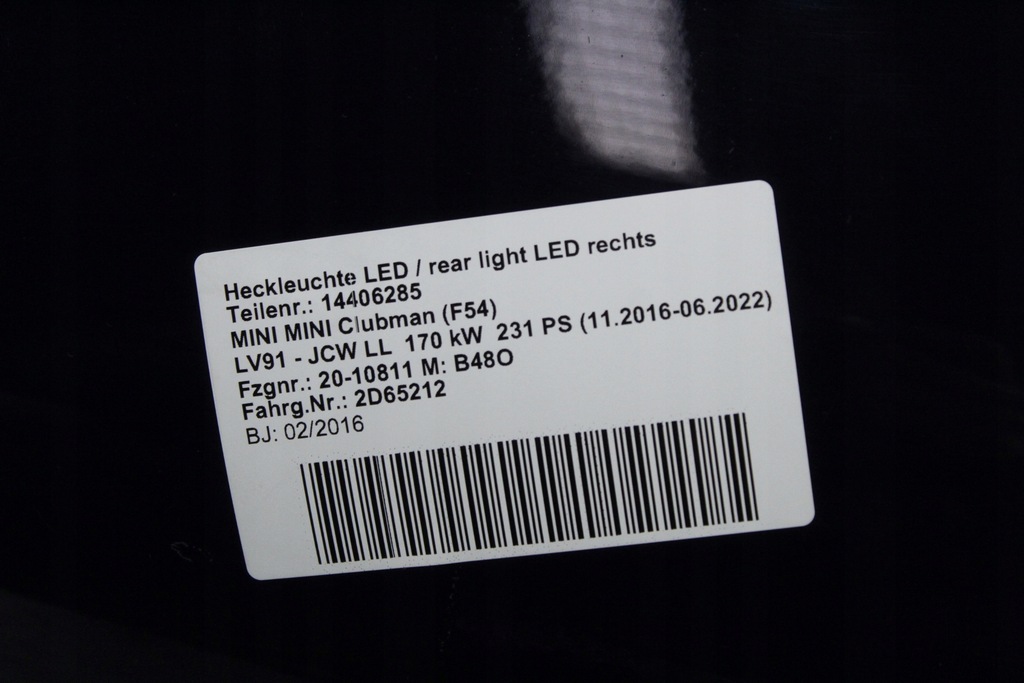 фото №2, Кришка багажника задня двері праве mini f54 clubman lapisluxury