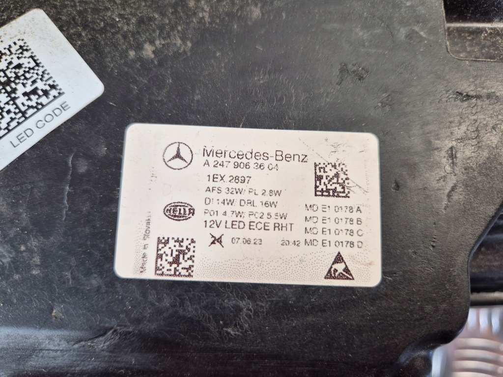 фото №8, Лампа правая перед led performance a2479063604 mercedes glb w247