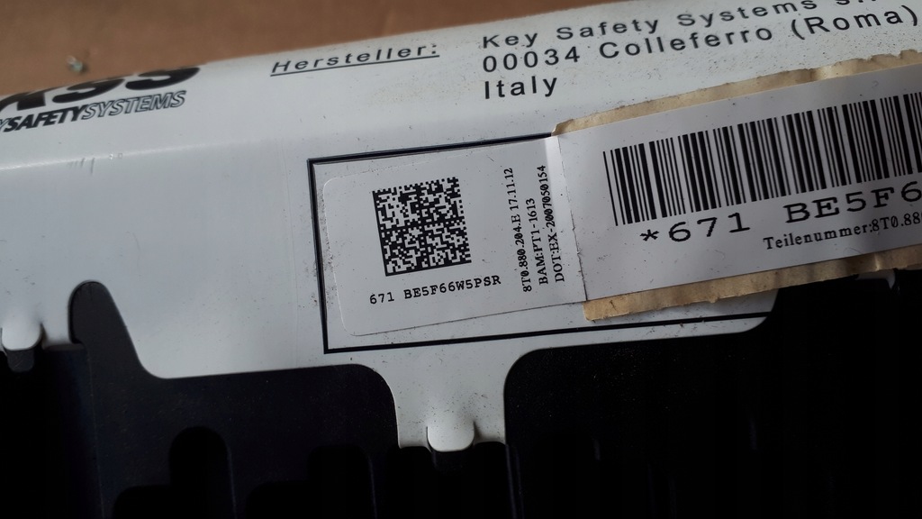 фото №5, Подушка воздушная audi оригинальный номер 8t0880204e