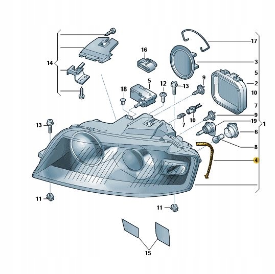Купить Audi a3 8p прокладка фара левая оригинальный номер 8p0941191