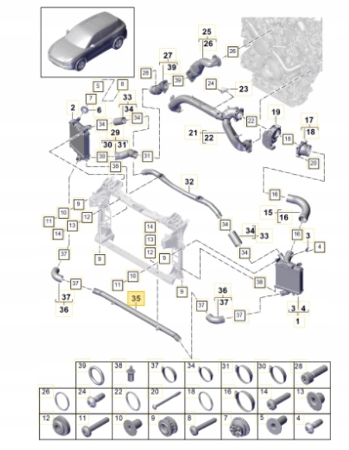 фото №6, Труба охолодження повітря porsche audi 4m0145942g