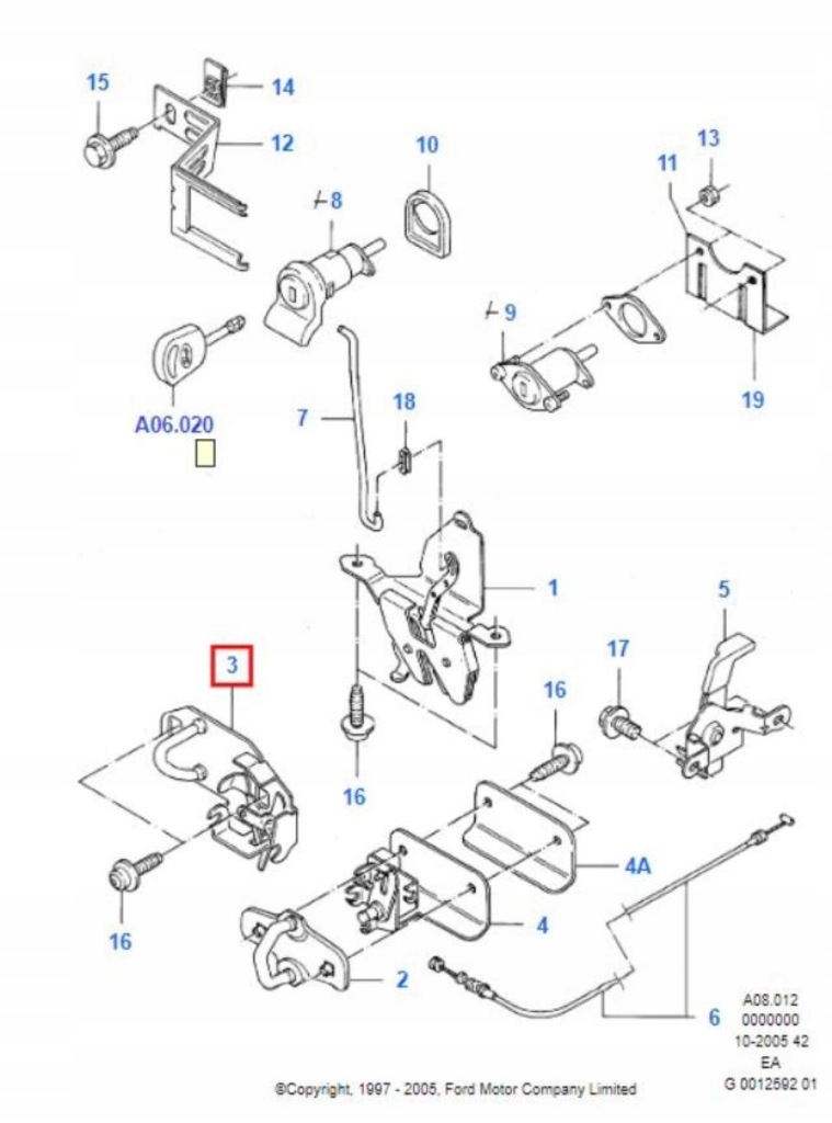 Засувка двері ford escort 95-01 1040609 Київ