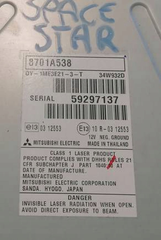 фото №2, Mitsubishi space star ii 16r 1.2b - радио 8701a538