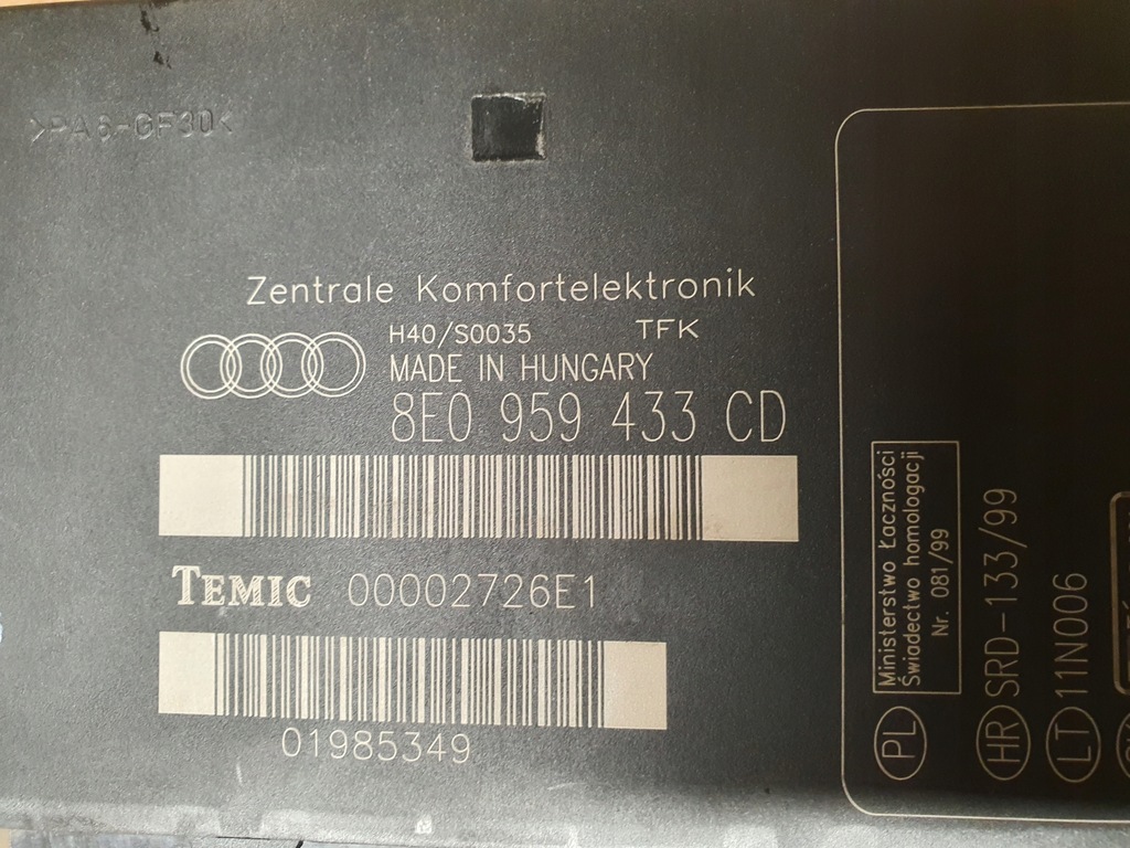 фото №1, Audi a4 b6 модуль комфорту 8e0959433af