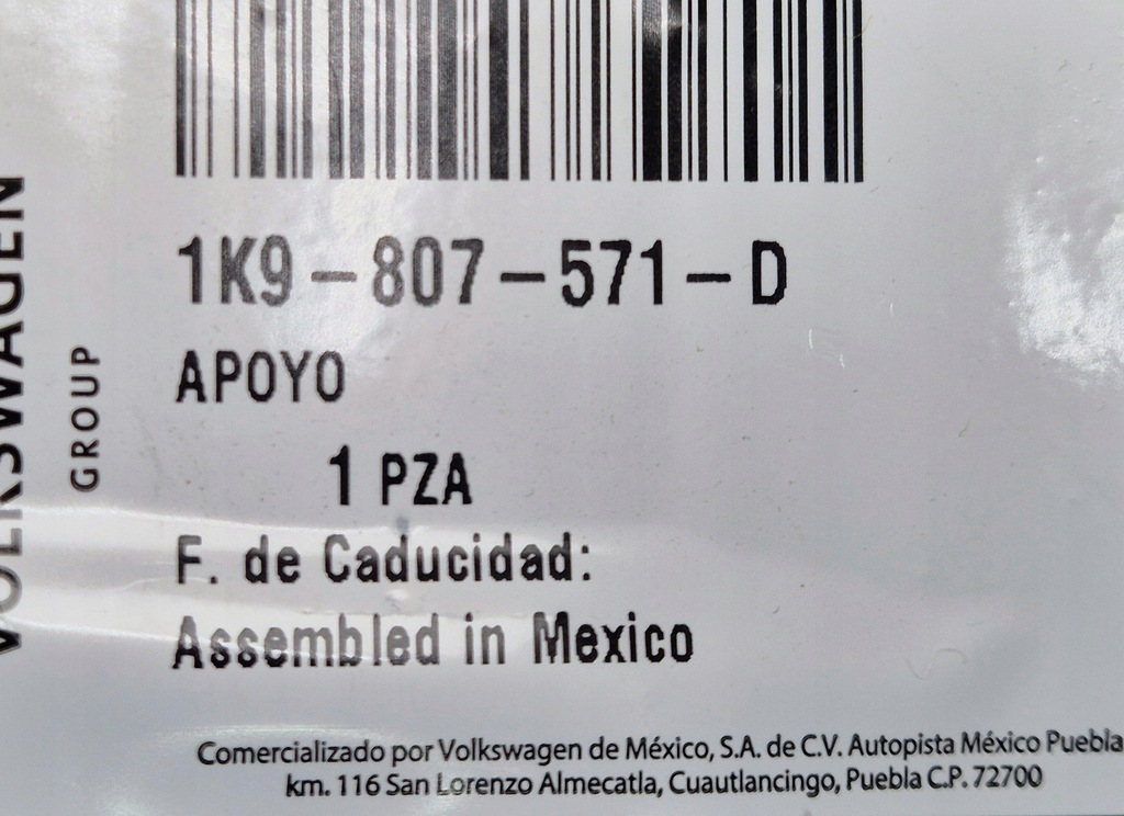 фото №9, Направляющая кронштейн фара перед левый vw golf vi