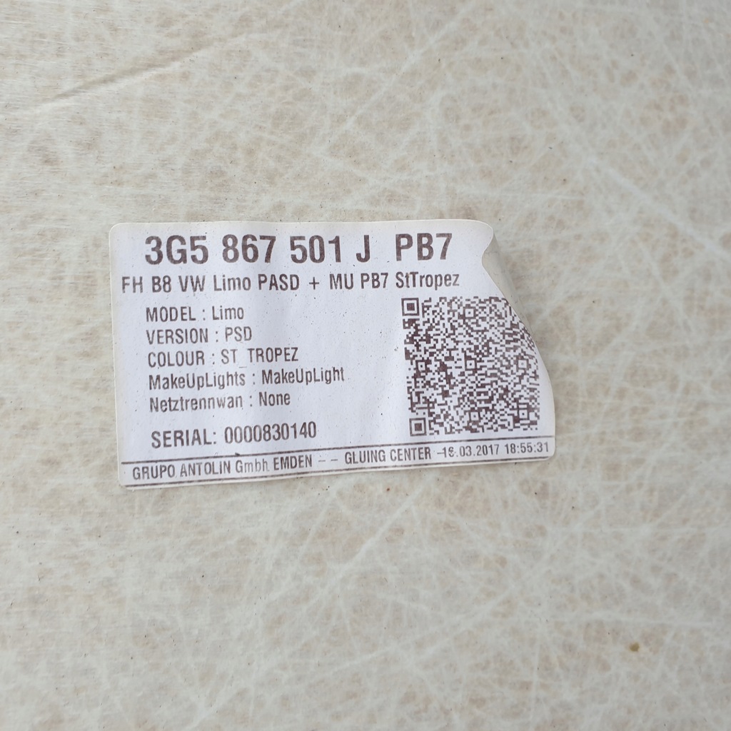 фото №14, Потолок лампа vw passat b8 3g sedan sttropez