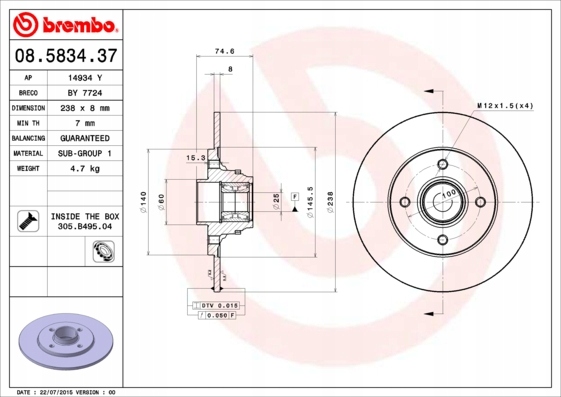 Гальмівні диски 1 гальмівні колодки задній brembo renault clio Ціна