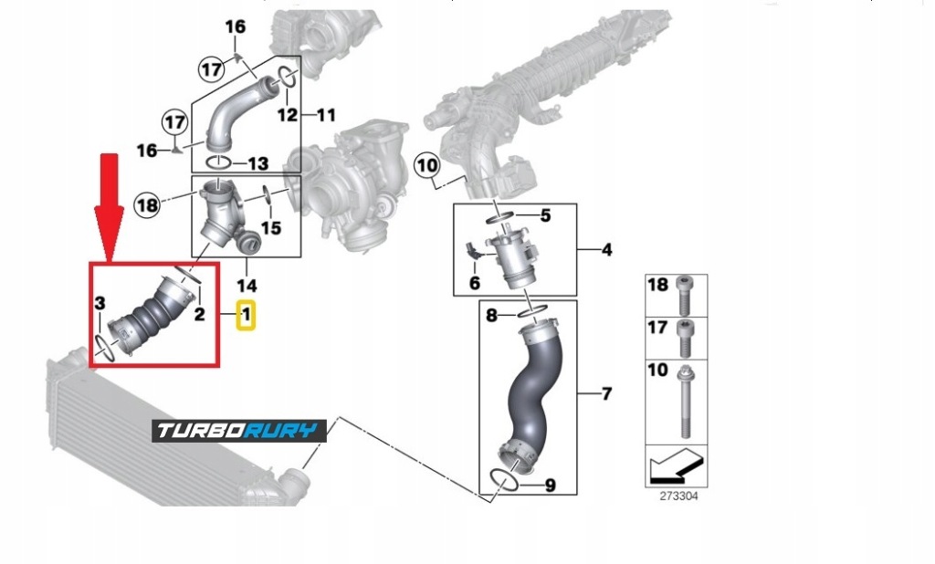 фото №7, Шланг turbo интеркулер bmw x3 f25 x4 f26 35dx