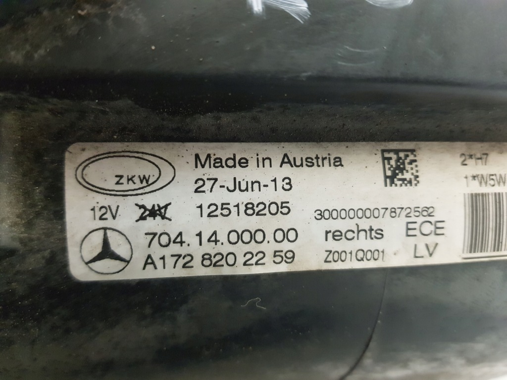 фото №12, Лампа правий перед mercedes slk r172 w172 amg