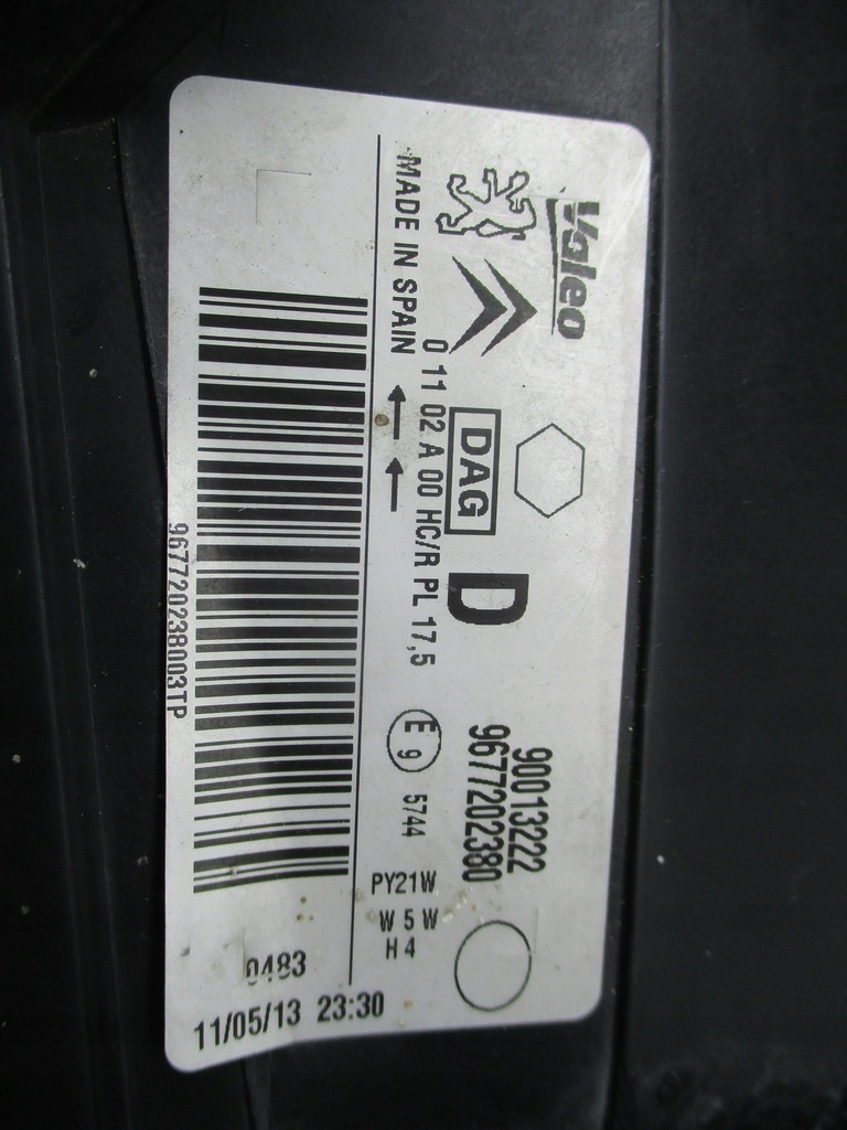 фото №10, Partner berlingo 12-15 лампа правий перед 9677202380