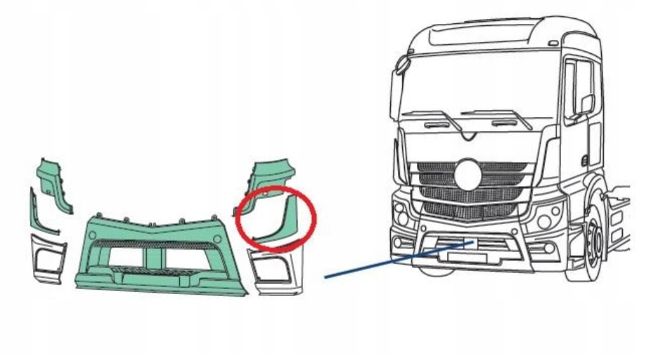 Рамка корпус фара ліва mb actros mp4 Доставка