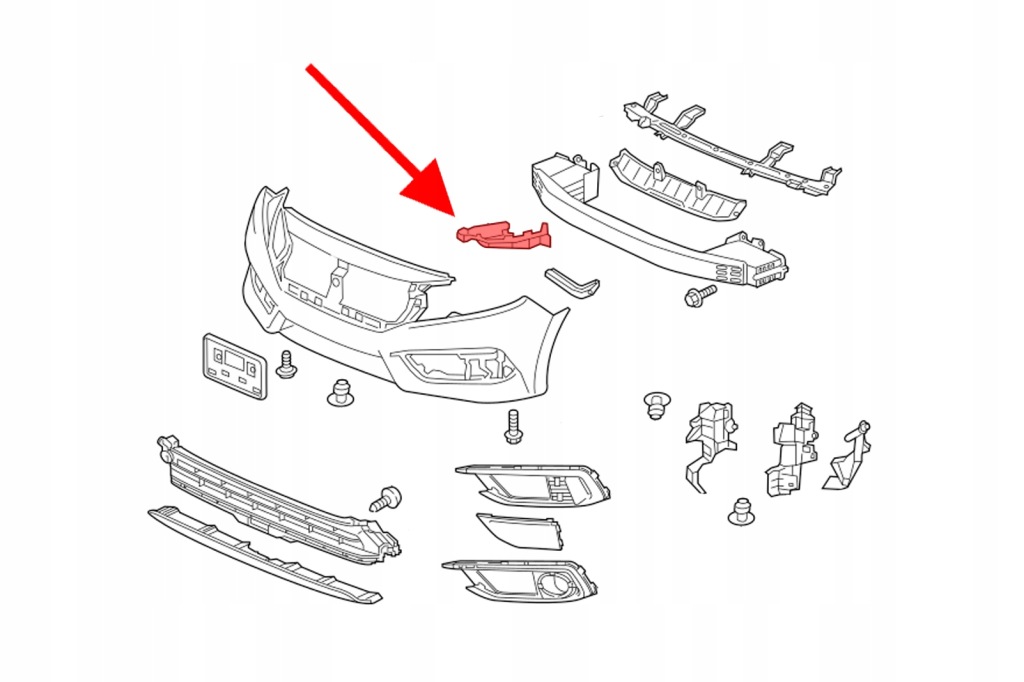 фото №3, Honda civic x 2016-2019 кронштейн кронштейн фара левая 71190tbaa00