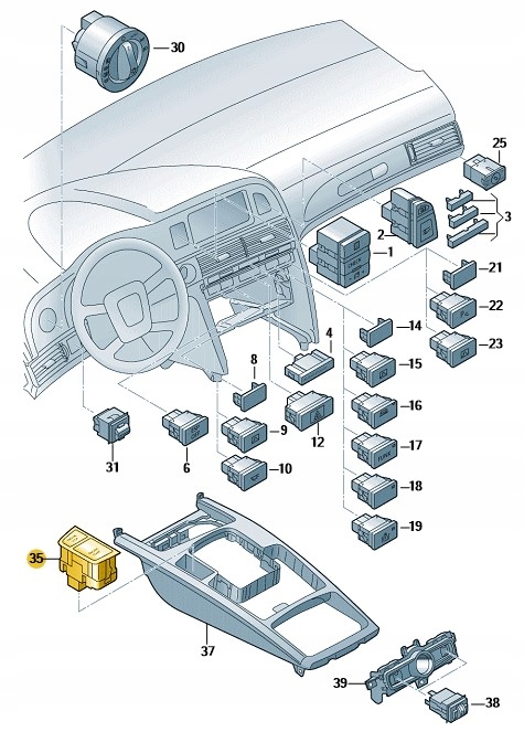 фото №4, Кнопка старт-стоп audi a6 c6 s6 rs6 оригінал
