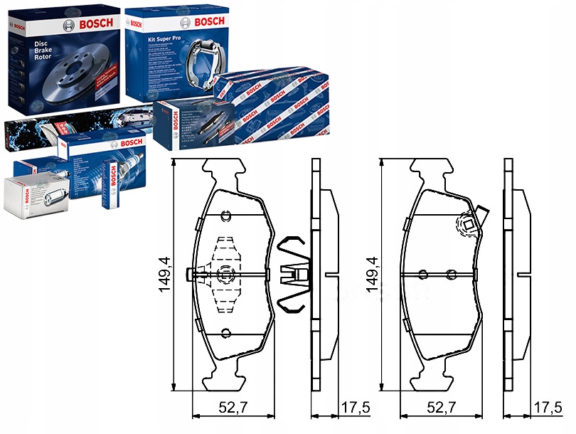 фото №1, Bosch комплект тормозных колодок тормозных 77366378 7736594