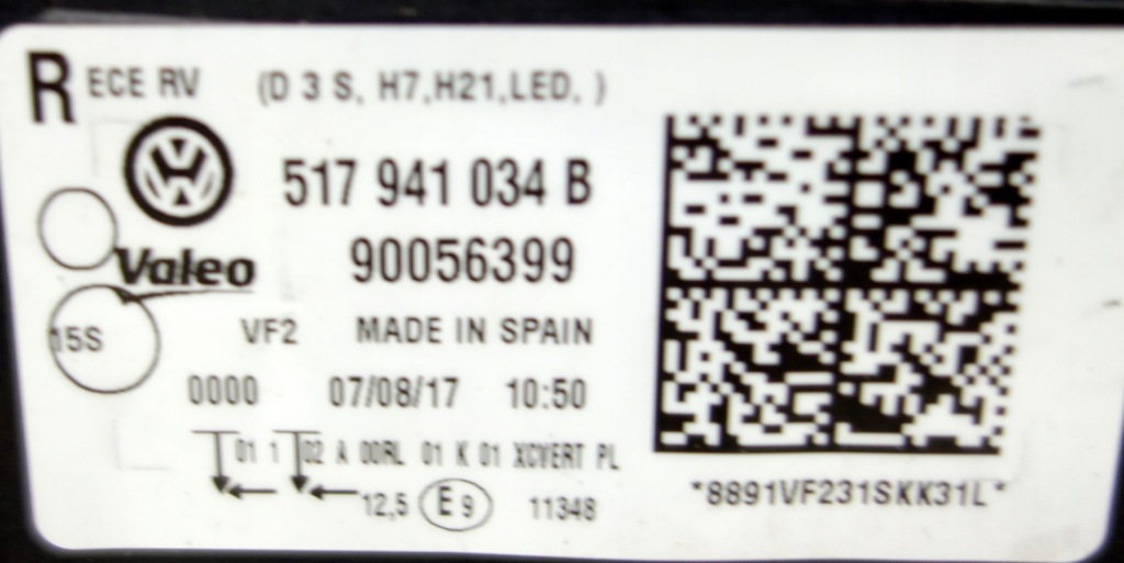 фото №14, Vw golf sportsvan 517941034b 2014- лампы передние перед bixenon