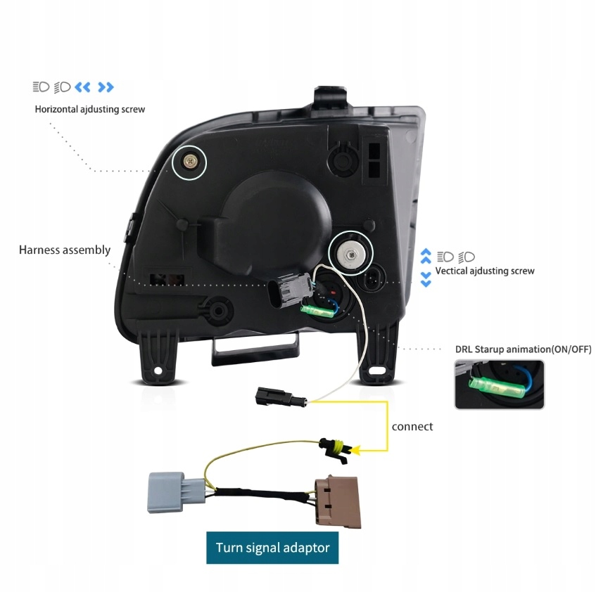 фото №8, Ford mustang 2005-2009 лампа лампи перед led vland ліва + права