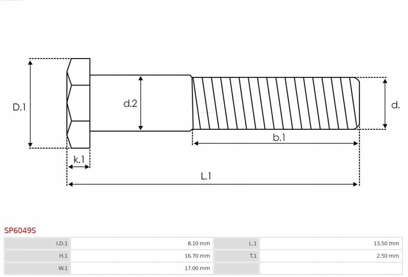 фото №2, Набор ремонтный, стартер as-pl sp6049s