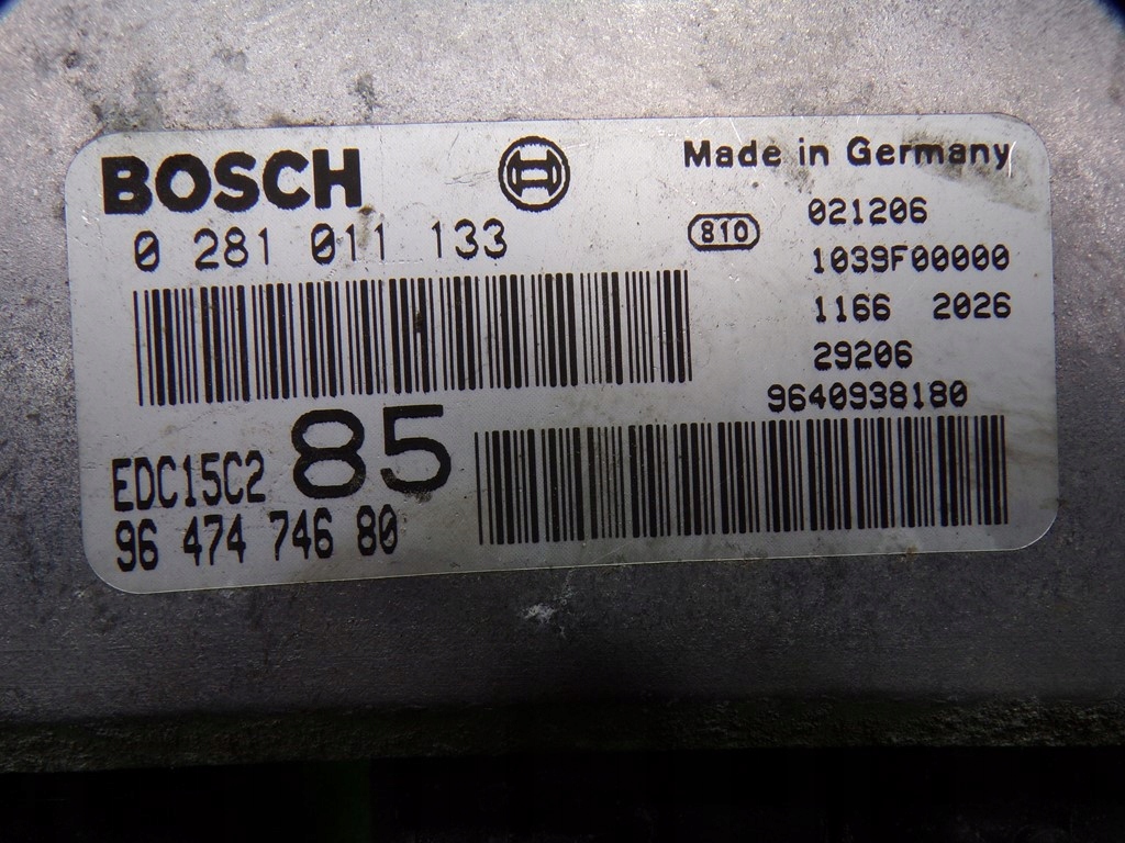 фото №7, Lancia phedra 2.2 hdi бортовой компьютер блок управления двигателя 9647474680 0281011133