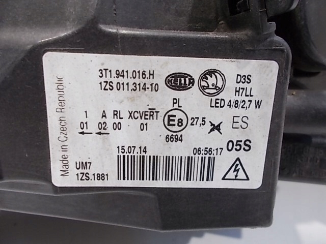 фото №16, Skoda superb ii lift 13-15 лампа права передня eu