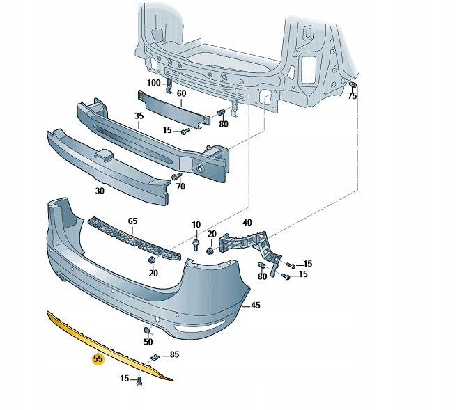 фото №1, Спойлер бампера задняя seat alhambra sharan