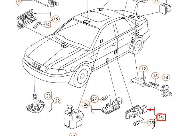 фото №8, Лампа предупредительная vag audi a3 a4 a6 q7