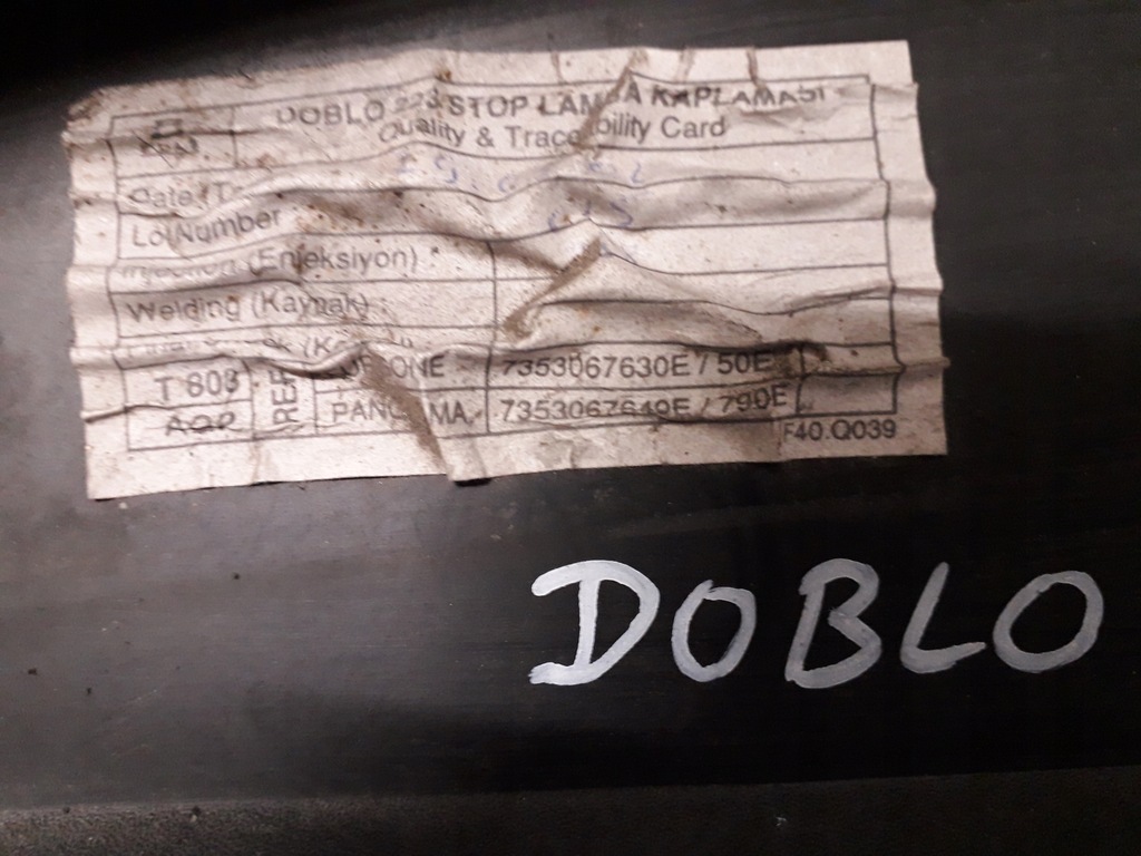 фото №7, Fiat doblo 1 i 00- кронштейн корпус лампы правый задняя 7353067630e 735302143