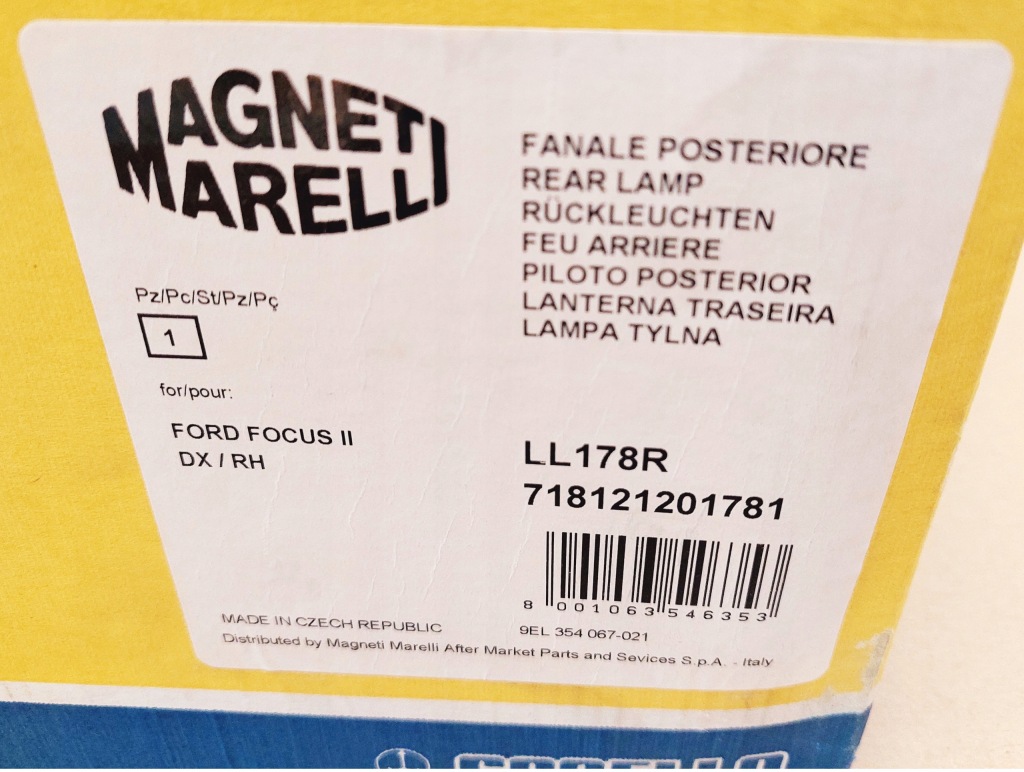 Magneti marelli лампа задній права ll178r 718121201781 ford focus ii Недорого