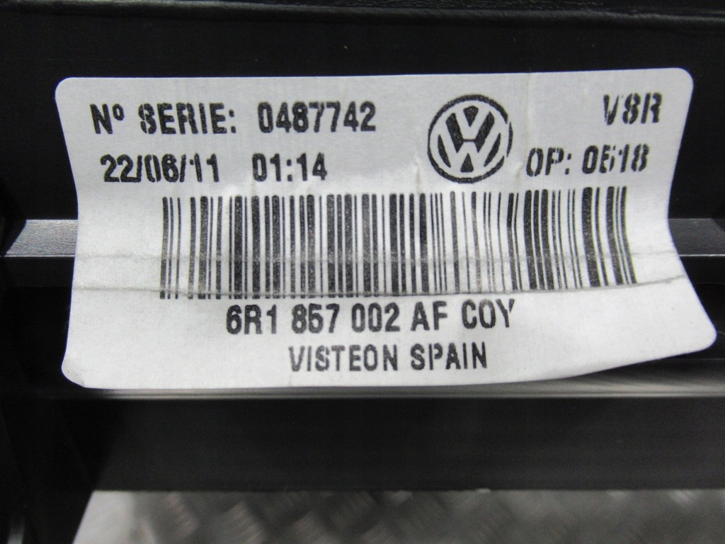 фото №7, Vw polo v 6r панель приладів консоль оригінал 6r1857002