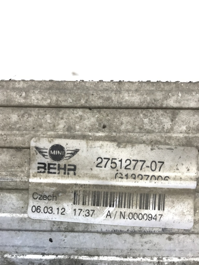 Mini cooper s r55 r56 r60 n14 радіатор інтеркулер повітря 2751277 Недорого