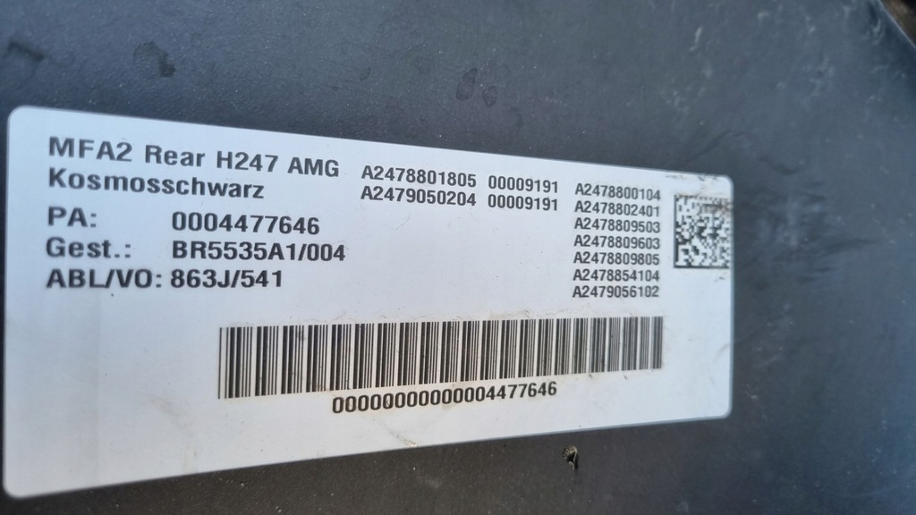 фото №10, Бампер mercedes gla w247 20- amg задняя pdc