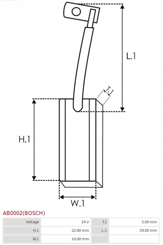 фото №3, Щетка угольная, генератор as-pl ab0002 bosch